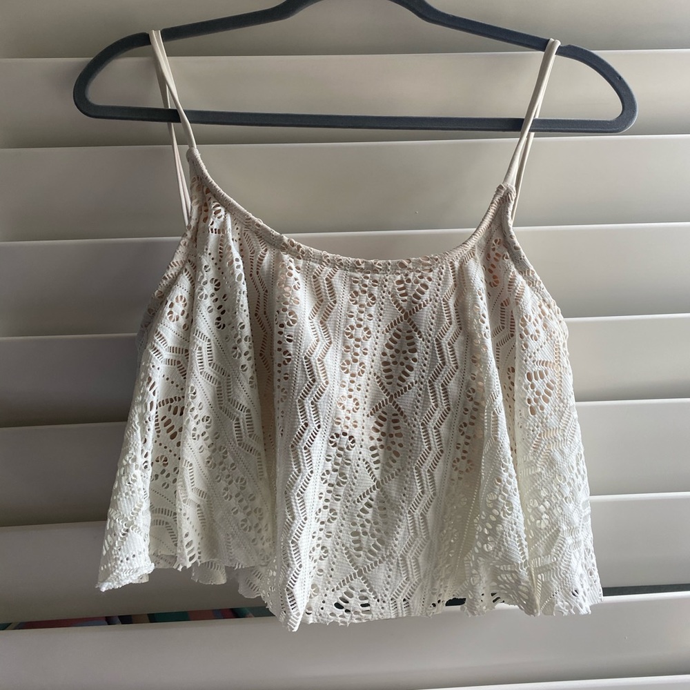 Cropped lace bikini top